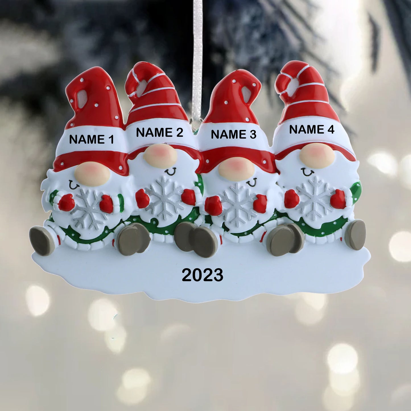 Personalized Family Gnome Ornaments