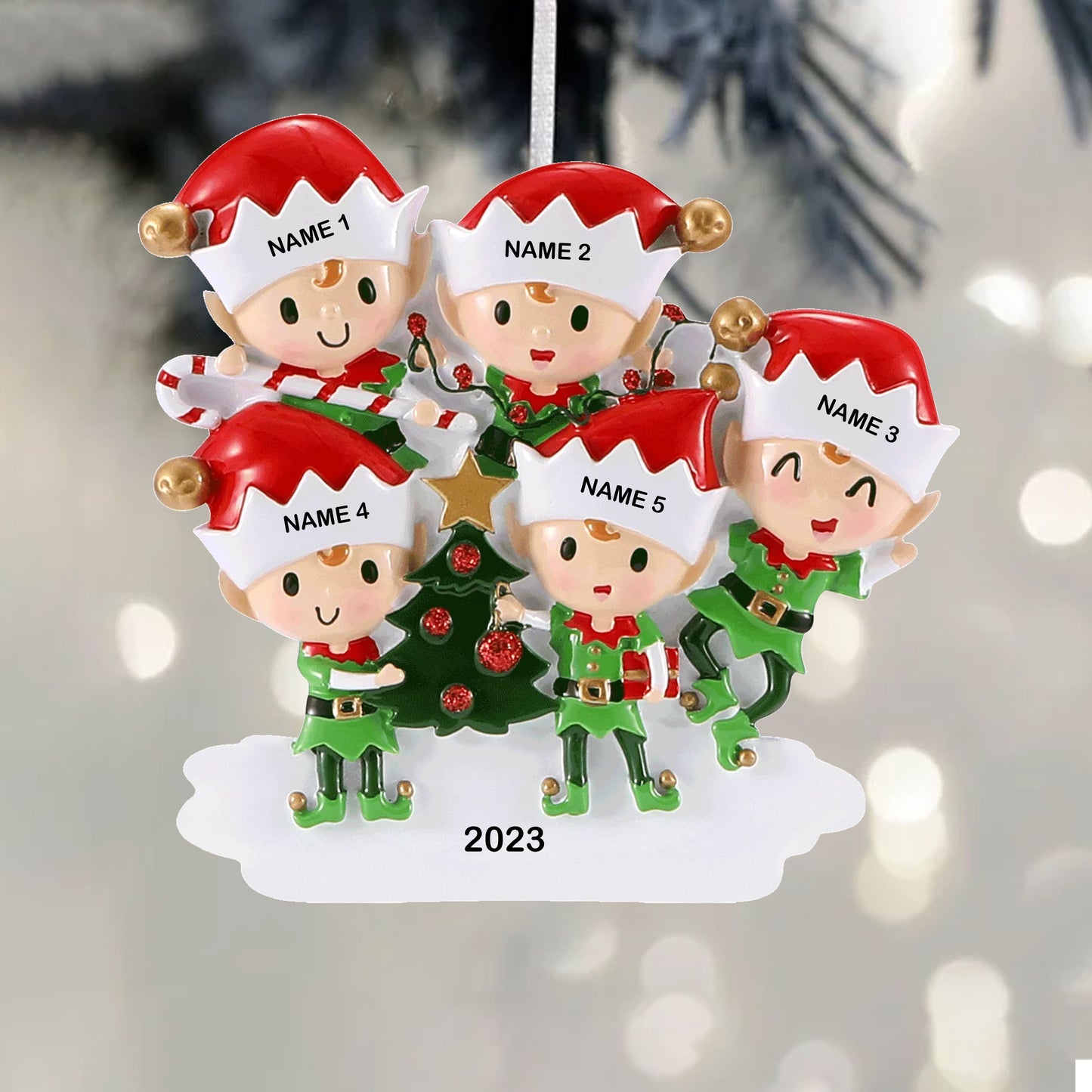 Personalized Family Elfs Ornaments