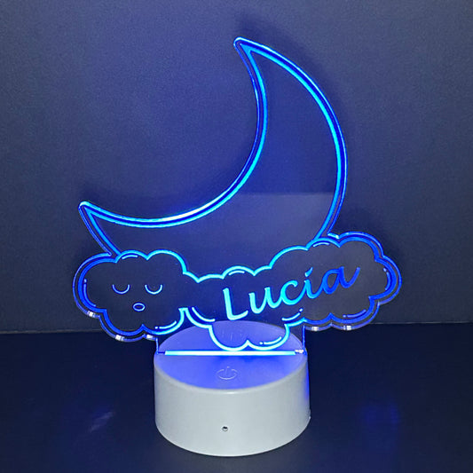 Personalized Moon and Clouds Night Light