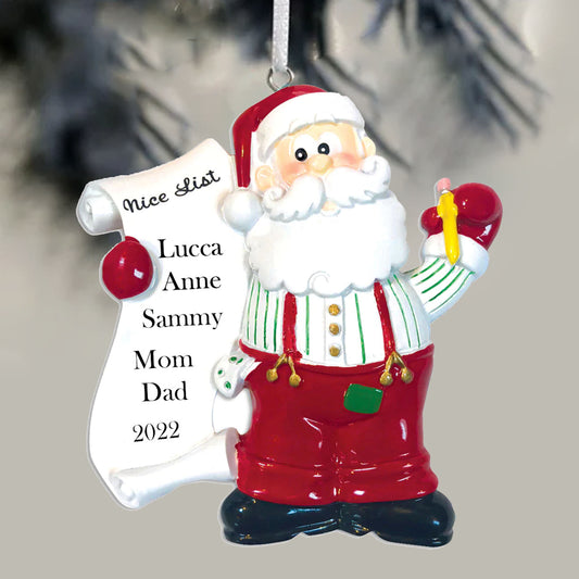 Santa's List Personalized Ornaments