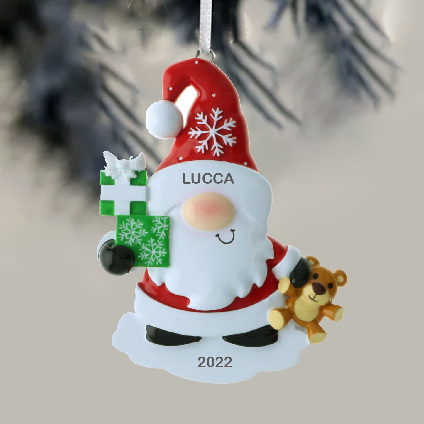Santa Gnome Personalized Ornaments