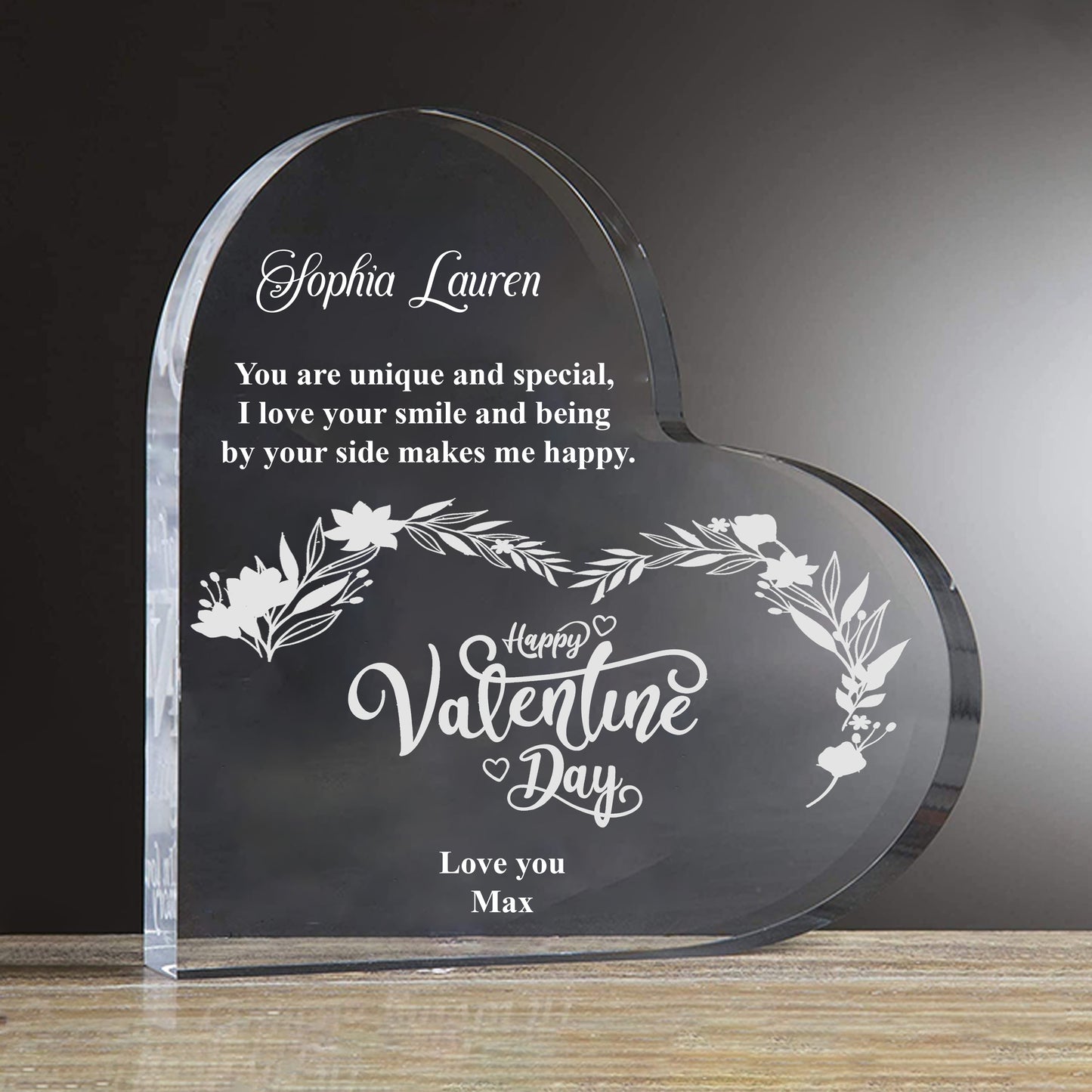 Egraved Personalized Keepsake Heart