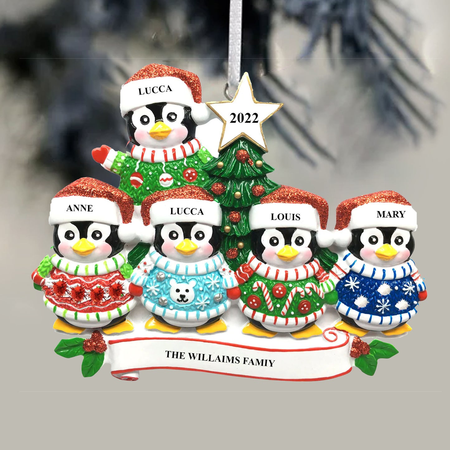 Personalized Penguin Christmas Ornaments