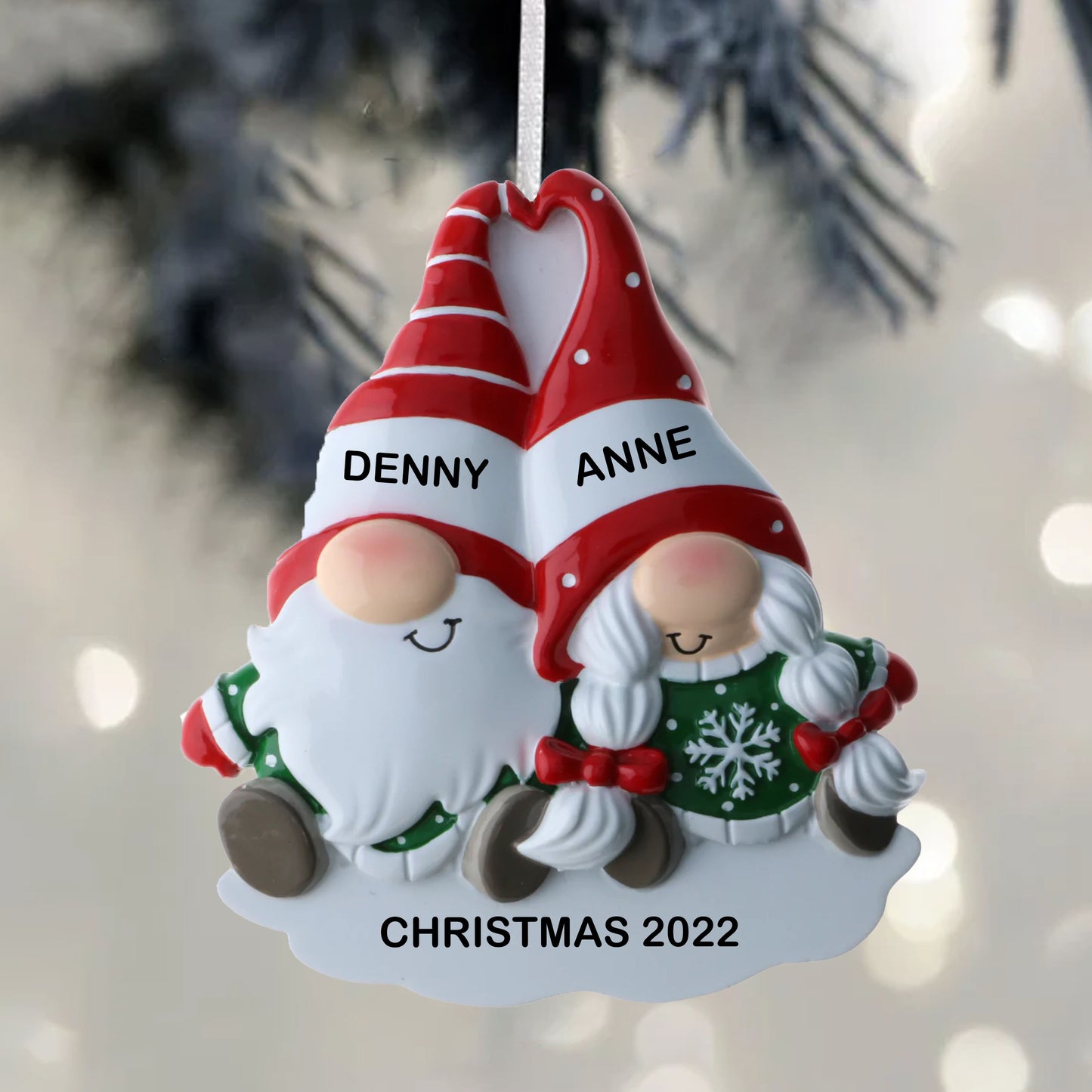 Gnome Couple Personalized Ornament