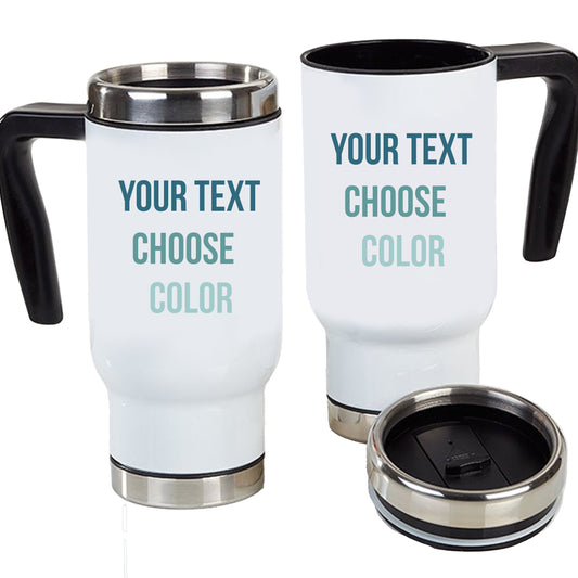 Personalized Text Travel Mug