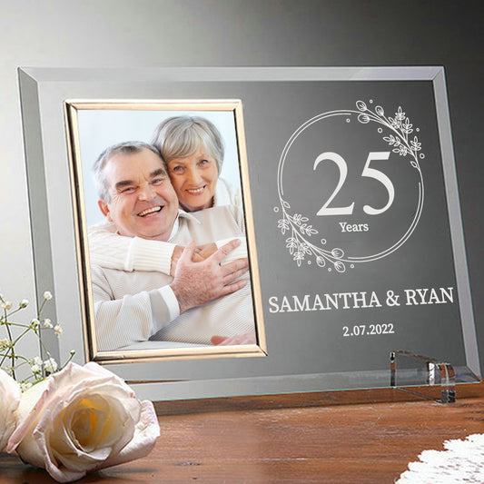 Engraved Glass Anniversary Frame