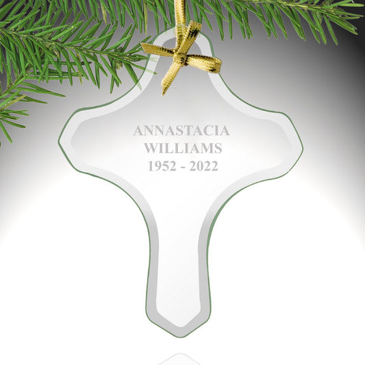 Personalized Cross Memorial Ornament