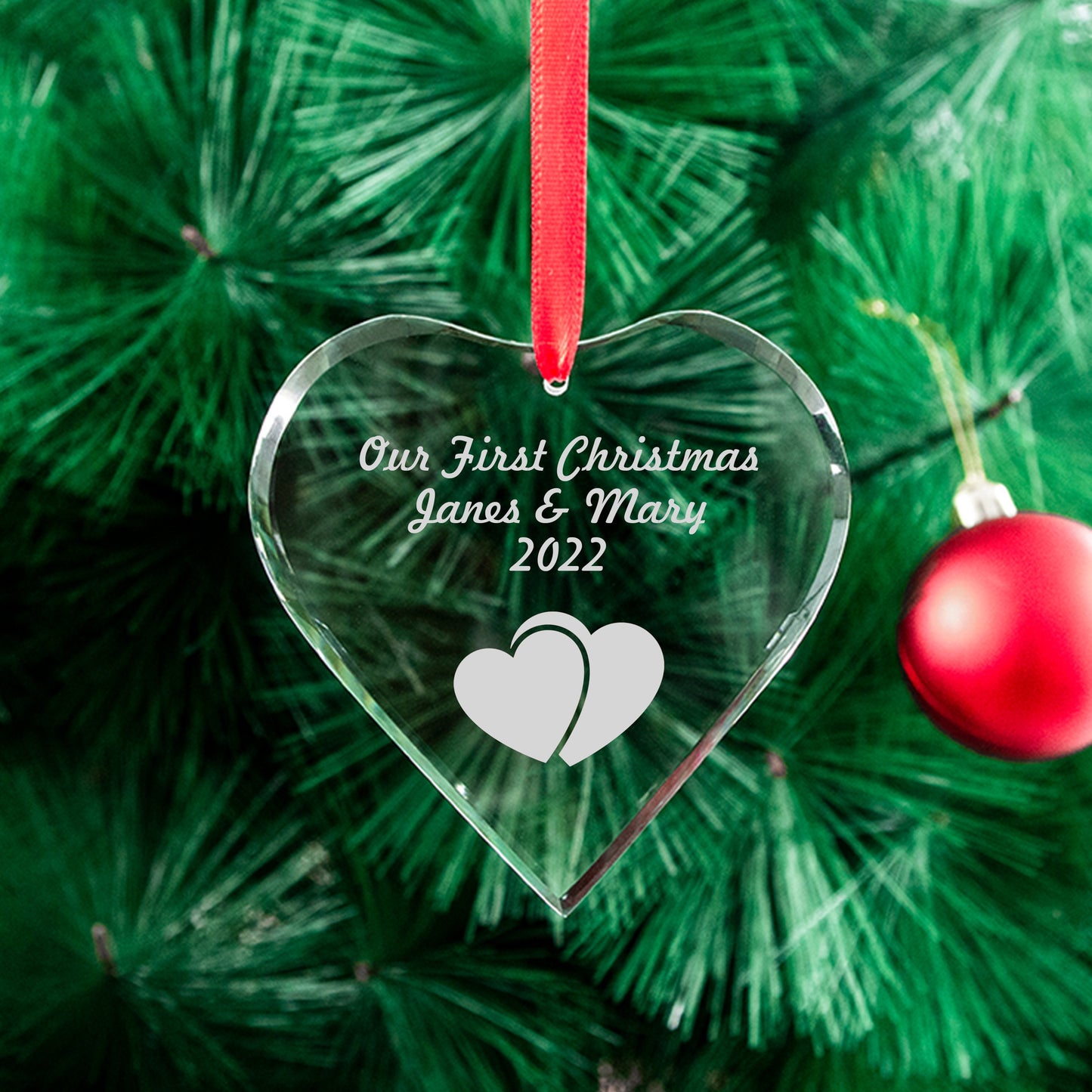 Personalized Heart Wedding Ornaments