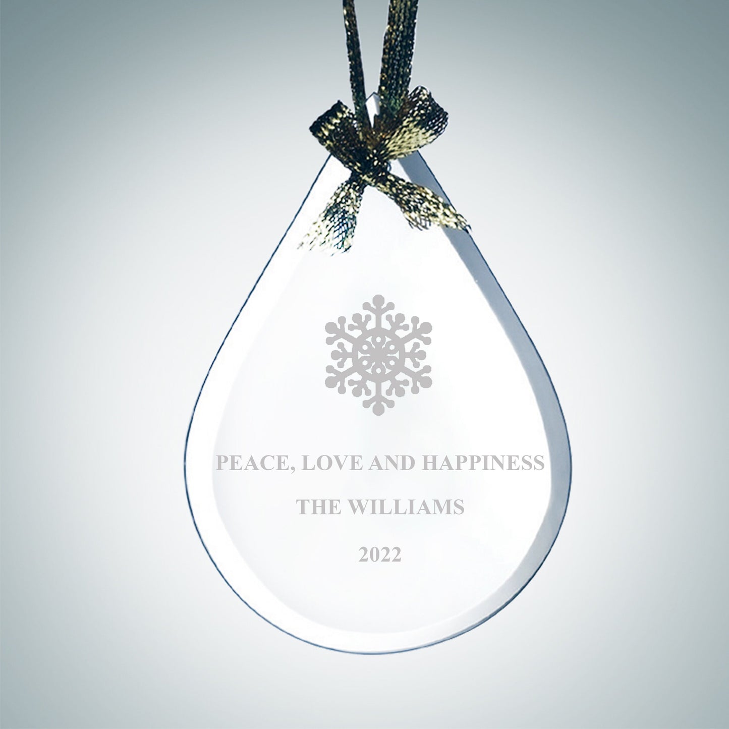 Personalized Teardrop Glass Ornament