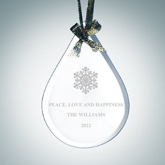 Personalized Teardrop Glass Ornament