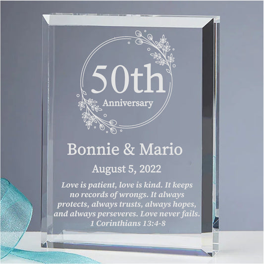 Personalized Anniversary Keepsake Block