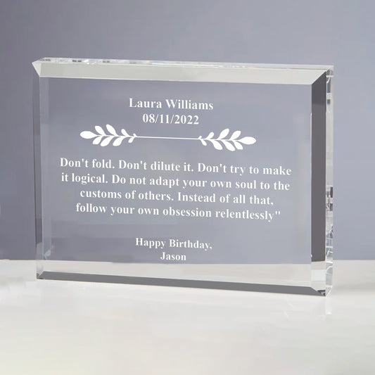 Custom Crystal Block Keepsake
