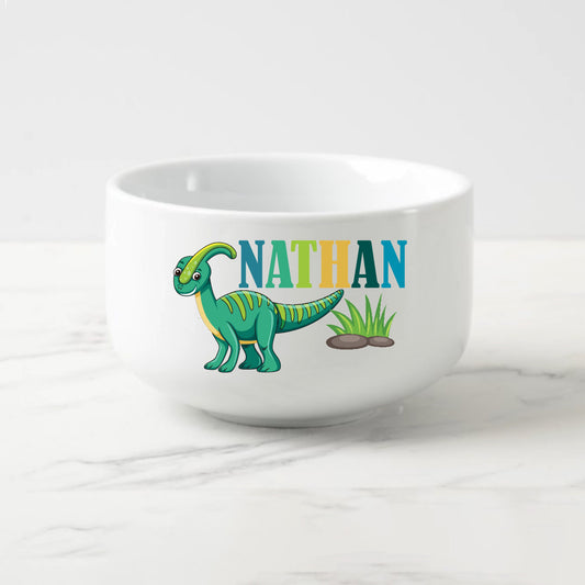 Dinosaur Personalized Cereal Bowl