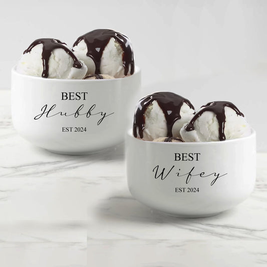 Custom Wedding Ice Cream Bowls