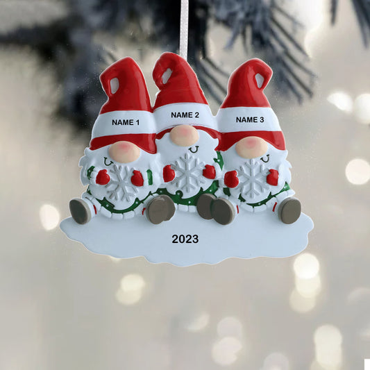 Personalized Family Gnome Ornaments