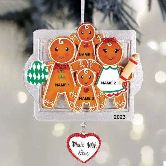 Gingerbread Cookie Tray Family Christmas Ornament