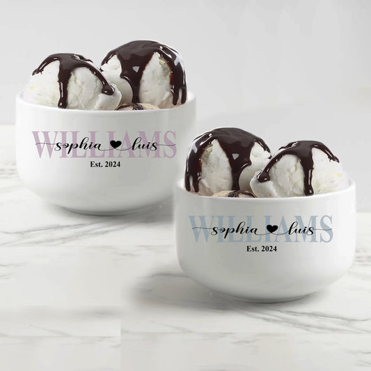 Romantic Couple Ice Cream Bowls