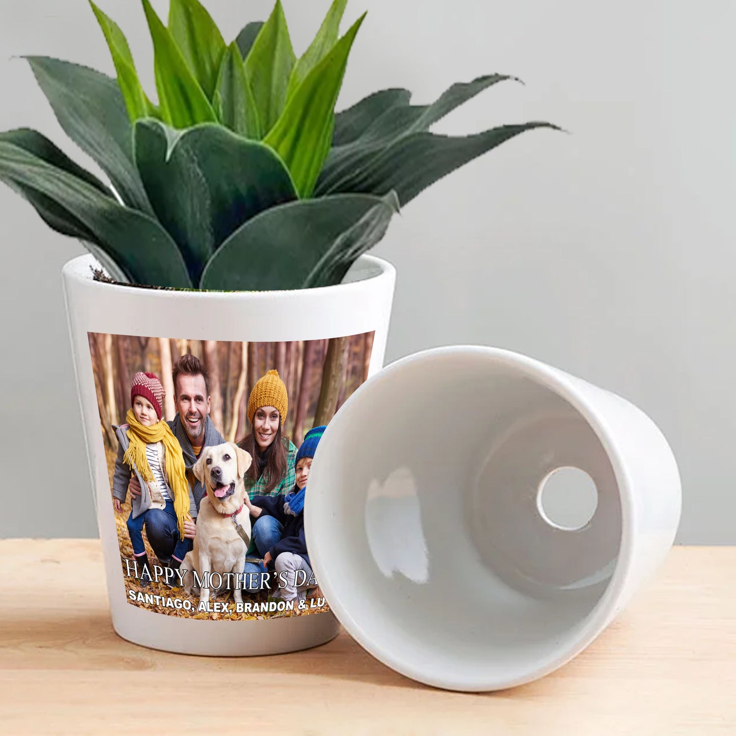 12 oz Photo Ceramic Flower Pot