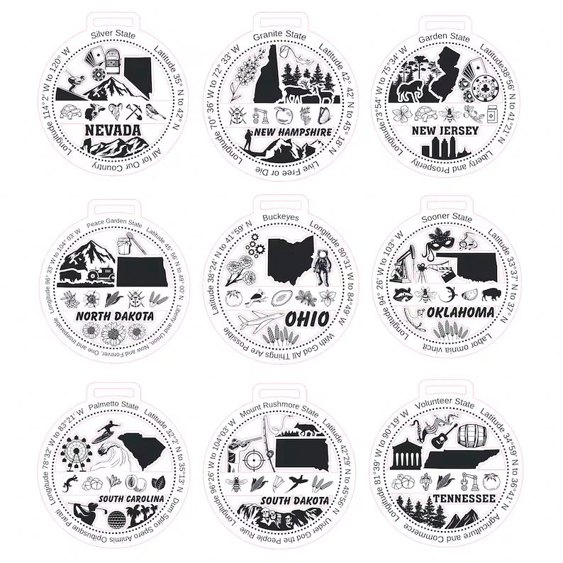 All 50 states personalized Ornaments