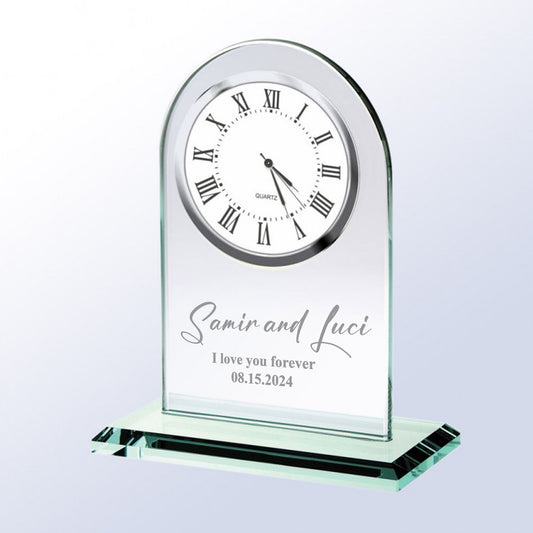 Engraved Message Glass Clock