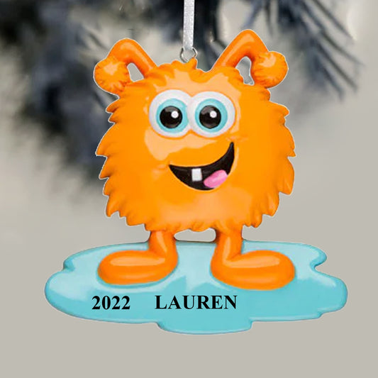 Orange Goofy Monster Christmas Ornaments