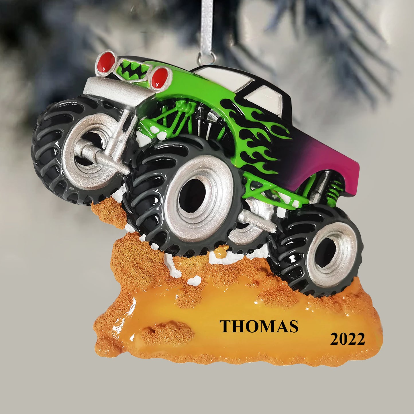 Monster Truck Personalized Christmas Ornament