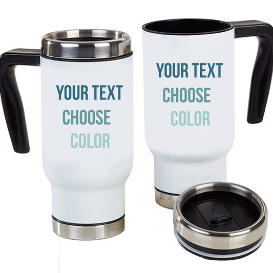 Personalized Text Travel Mug