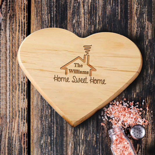 Personalized Cutting Board, Custom Heart Maple Cutting Board