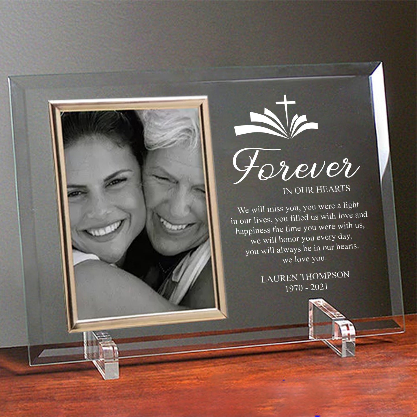 Glass Memorial Photo Frame