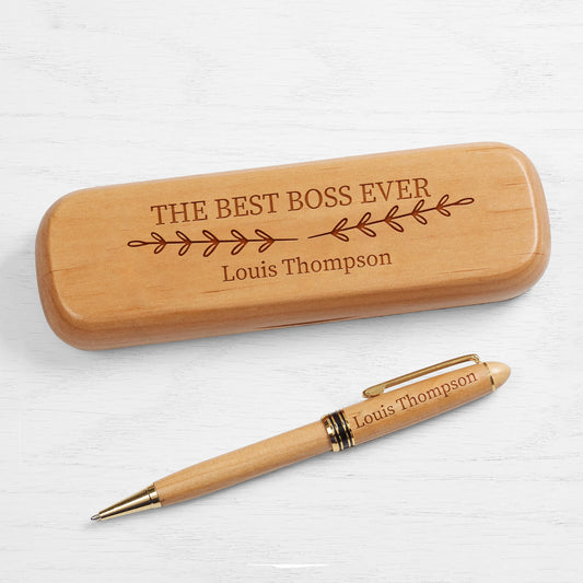 Custom Engraved Wood Pen Gift for Boss