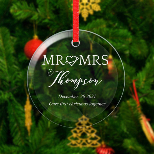 Personalized Wedding Ornament, Our First Christmas