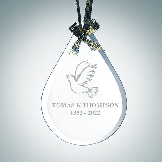 Personalized Teardrop Glass Ornament