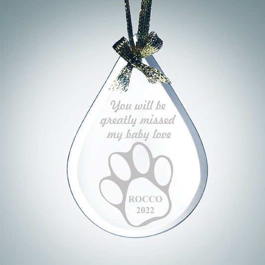 Personalized Pet Memorial Glass Ornament