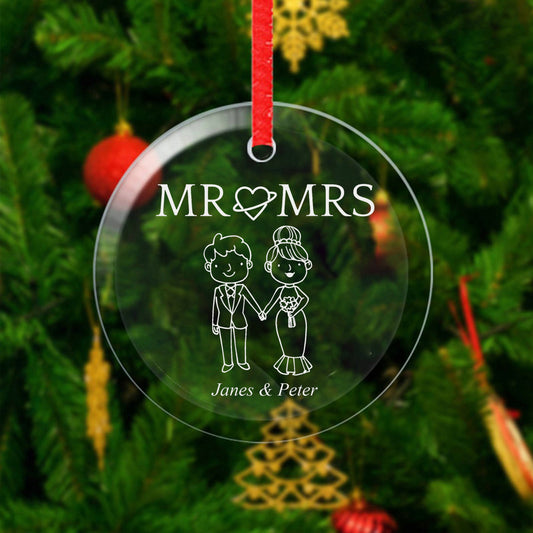 Personalized Wedding Ornament, Couples Ornament, Newlywed Gift