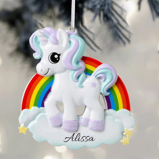 Personalized Unicorn Christmas Ornaments